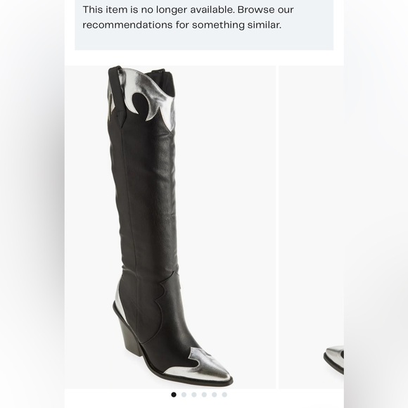 Shoes - Billini Boots Sayuri Black Knee High With Pointed Toe Silver Accents